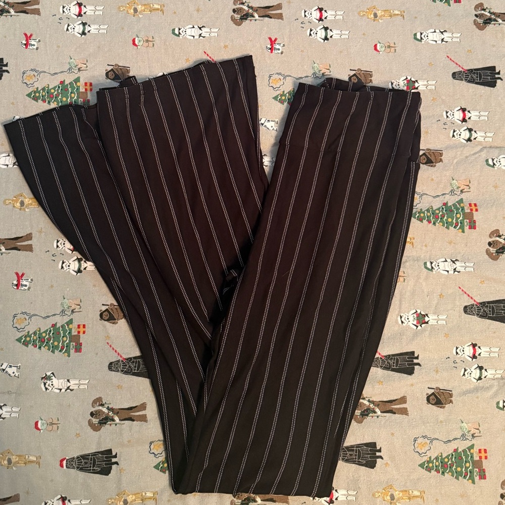 No Boundaries Black and White Striped Pants